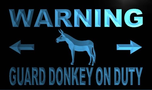 Warning Guard Donkey on Duty Neon Light Sign